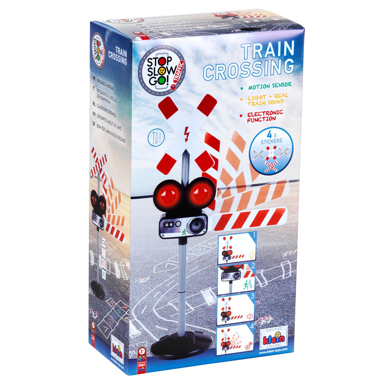 Theo Klein: Train Crossing Traffic Light Cycle - Electronic Function, Motion Sensor, Light & Sound, 31.5 x 18", Ages 3+